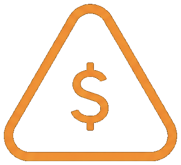 Pay Attention logo — orange warning triangle with a dollar sign